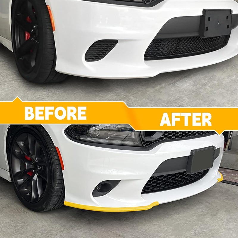 TENGBASE Dodge Charger Front Bumper Lip Splitter Protector Guard for 2015-2023 | Yellow Spoiler Lip Compatible with Charger SRT 392, Scat Pack, RT, GT - Image 5